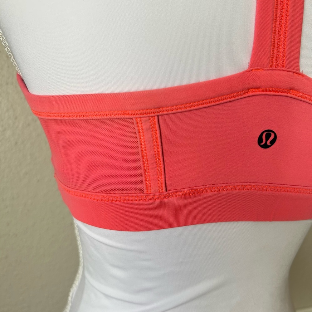 Lululemon Coral Neon Orange Sports Bra SZ 2 - Picture 5 of 5